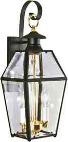 1066-bl-be Norwell Olde Colony 2-light Black Outdoor Wall Lantern Sconce