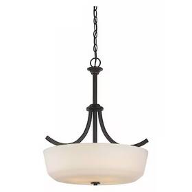 60-5927 Nuvo Laguna 4 Light Pendant White Glass Forest Bronze