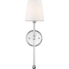 6688 Nuvo 60/6688 Olmstead 1-light Wall Sconce - Polished Nickel Finish With White