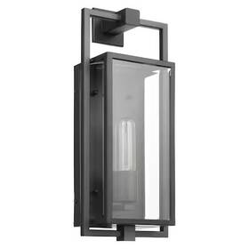 1-lgt Nuvo 60/7544 Exhibit Medium Wall Lantern - Matte Black / Clear Beveled