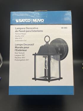 3463 Nuvo Lighting 60/3465 60/3463 Black 9 Inch H Outdoor Wall Sconce With Glass Panel Shades