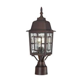 60-4928 Nuvo Lighting 17 Inch Post Lantern With Clear Water Glass - Rustic Bronze