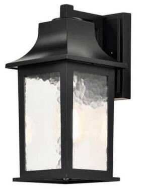 5959 Nuvo Lighting 60/5959 Stillwell 8 Inch Outdoor Wall Sconce Water Glass Shade - Black