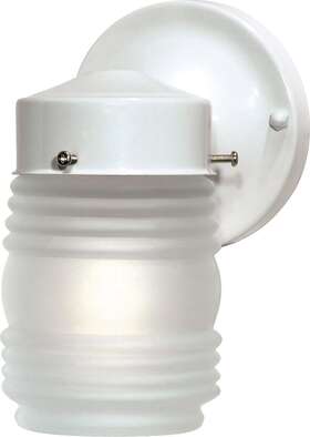 6109 Nuvo Lighting 60/6109 White 9 Inch H Outdoor Wall Sconce With A Mason Glass Jar Shade
