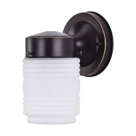60-6110 Nuvo Lighting - 6 Inch Outdoor Bronze Mason Jar With Frosted Glass Porch Light 2 Pack