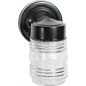 60-6111 Nuvo Lighting 6 Inch Mason Jar With Clr Glass Lantern - Black Finish 60-6111 Nuvo Lighting 6 Inch Mason Jar With Clr Glass Lantern - Black Finish