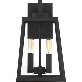 6582 Nuvo Lighting 60/6582 Halifax Outdoor Wall Light Matte Black And Glass