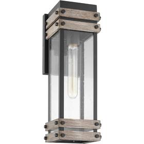 7541 Nuvo Lighting 60/7541 Homestead 1 Light 16 Inch Black/wood Outdoor Wall Sconce