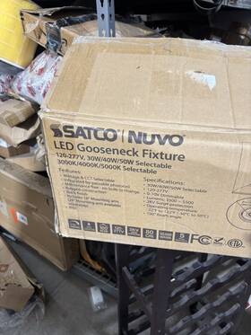 65-660 Nuvo Lighting Led Gooseneck 30w/40w/50w 3k/4k/5k Black Photocell -
