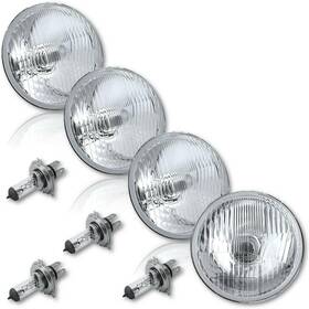 5.75-ol-004-60w-cl-st-4 Octane Lighting 5-3/4 Stock Retro Style Glass Metal Headlight 55/60w Clear Halog