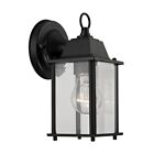227-bel-3369954 One Light Outdoor Wall Sconce Matte Black Finish With Clear Glass