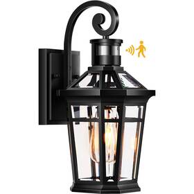 Opaxis 648564541395 Motion Sensor Outdoor Wall Lights Black Dusk To Dawn Porch Light Mount