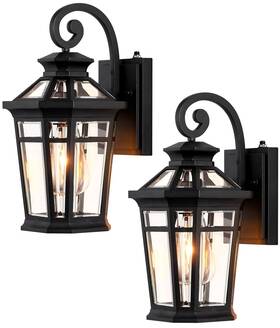 P81052bk Opaxis Outdoor Light Fixtures Wall Mount 2-pack Sconce Dusk To Dawn E
