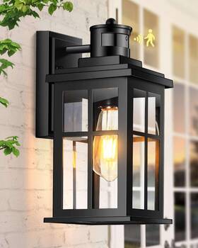 P81491bk Opaxis Motion Sensor Outdoor Light Black Porch Dusk To Dawn Waterproof Outdo