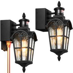 P816092bk Opaxis Black Outdoor Patio Lights With Gfci Outlet 2-pack Upgraded Motion Sensor Ou