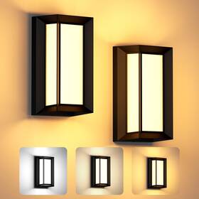O-wlob2 Oteedo 2 Pack 20w Led Porch Light Outdoor Wall Lights 3 Color Modern Rectangular Ext