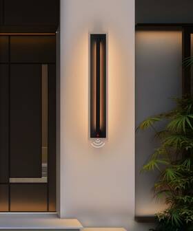 Ftl-pw-009 Oupavocs 31.5 Inch Motion Sensor Long Outdoor Wall Sconce Black Linear Led Exterior W