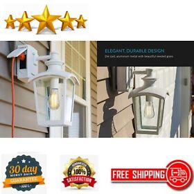 789498798 Outdoor Wall Lantern With Seeded Glass And Built-in Gfci Outlet Garage White 789498798 Outdoor Wall Lantern With Seeded Glass And Built-in Gfci Outlet Garage White