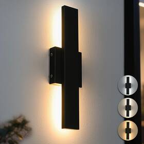 Kw-5093 Ouvr Modern Outdoor Black Wall Light With Remote Dimmable Led Patio Fixture