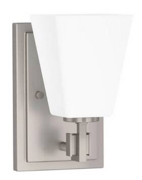 Phvl2141bn Park Harbor Hoxton 1-light 5 Inch Wide Bathroom Frosted Glass Sconce Brushed Nickel