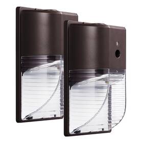 Pled-wp26w5000k-bz Parmida Led Technologies 2 Pack Mini Wall Light 26w Dusk To Dawn Photocell Sensor