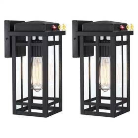 Pasentel 744110769012 11.72 Inch Black Motion Sensing Dusk To Dawn Outdoor Hardwired Porch Wall Lantern