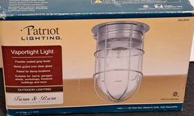 Patriot 062345298115 Vapor Tight Light Fixture Ceiling Mount 100 Watt Outdoor Lighting Barn Shed