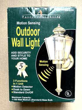 356-8219 Patriot Lightning Outdoor Wall Light Antique Solid Brass Motion Sensing 260 40 F/ Dusk To Dawn