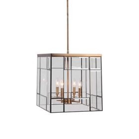 208-bel-3087036 Pendant 4 Light Antique Brass Finish With Clear Leaded Beveled Glass 208-bel-3087036 Pendant 4 Light Antique Brass Finish With Clear Leaded Beveled Glass