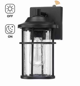 14631-s-pc Pia Ricco 1-light Outdoor Black Wall Fixture W Dusk To Dawn Sensor Clear Seeded 14631-s-pc Pia Ricco 1-light Outdoor Black Wall Fixture W Dusk To Dawn Sensor Clear Seeded