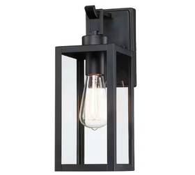 1jay-12191 Pia Ricco 1-light Black Outdoor Wall Sconces Fixture 60-watt Max