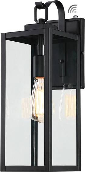 Fop-12151m-pc Pia Ricco Outdoor Wall Sconce Light Dusk Dawn Matte Black Exterior Waterproof Large