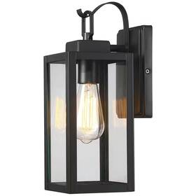 Ssinl12151 Pia Ricco 1-light 14 In Matte Black Outdoor Wall Lantern Sconce With Clear Glass Ssinl12151 Pia Ricco 1-light 14 In Matte Black Outdoor Wall Lantern Sconce With Clear Glass