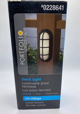 0228651 Portfolio Outdoor Deck Light Low Voltage Matte Black With White Glass 8.66 In Long 0228651 Portfolio Outdoor Deck Light Low Voltage Matte Black With White Glass 8.66 In Long