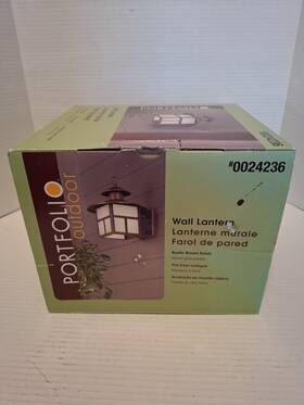 0254813 Portfolio Outdoor # Rust Finish Wall Lantern New