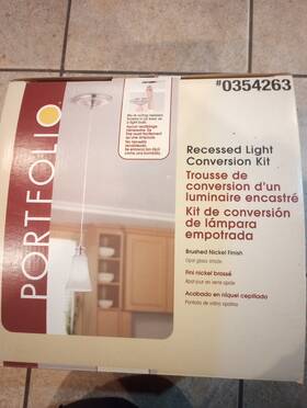 0354263 Portfolio Ceiling Recessed Light Conversion Kit # Nickel With Glass Shade 0354263 Portfolio Ceiling Recessed Light Conversion Kit # Nickel With Glass Shade