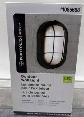 48398 Portfolio Frosted Glass Led Outdoor Light Fixture #48398 Black