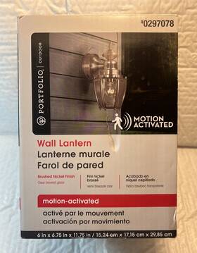 Portfolio 725916105624 Outdoor Motion Activated Wall Lantern Brush Nickel Portfolio 725916105624 Outdoor Motion Activated Wall Lantern Brush Nickel