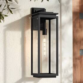10-2111-503 Possini Euro Design Atkins Modern Outdoor Wall Light Fixture Matte Black 24 Inch Clear Glass Exterior 10-2111-503 Possini Euro Design Atkins Modern Outdoor Wall Light Fixture Matte Black 24 Inch Clear Glass Exterior