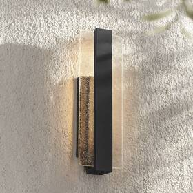 1f012-18h Possini Euro Design Cascadia 18 Inch H Black Piastra Glass Led Outdoor Wall Light 1f012-18h Possini Euro Design Cascadia 18 Inch H Black Piastra Glass Led Outdoor Wall Light