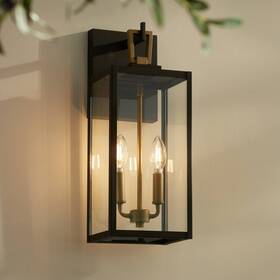 3a10249a-m Possini Euro Design Trystin 18 Inch H Black And Brass 2-light Outdoor Wall Light 3a10249a-m Possini Euro Design Trystin 18 Inch H Black And Brass 2-light Outdoor Wall Light