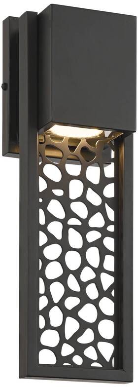 88917 Possini Euro Design Miele 16 Inch High Matte Black Outdoor Led Wall Light