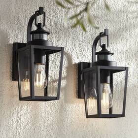 Ks152p8 Possini Euro Design Ackerly 14 Inch H Motion Sensor Outdoor Wall Light Set Of 2