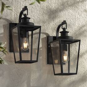 Ks156p8 Possini Euro Design Ackerly 17 1/4 Inch H Black Outdoor Wall Light Set Of 2 Ks156p8 Possini Euro Design Ackerly 17 1/4 Inch H Black Outdoor Wall Light Set Of 2