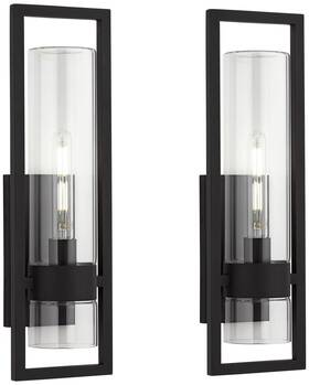 Ks3210m Possini Euro Design Reed 21 Inch High Sand Black Outdoor Wall Light Set Of 2
