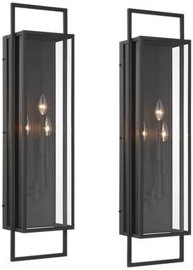 Ks4393n Possini Euro Design Jericho 35 Inch H Textured Black Outdoor Wall Light Set Of 2 Ks4393n Possini Euro Design Jericho 35 Inch H Textured Black Outdoor Wall Light Set Of 2