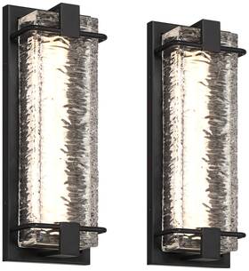 Ks7583p Possini Euro Design Glacier 15 3/4 Inch H Black Led Outdoor Wall Light Set Of 2 Ks7583p Possini Euro Design Glacier 15 3/4 Inch H Black Led Outdoor Wall Light Set Of 2