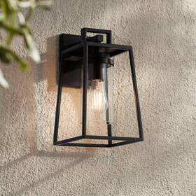 Lvb1177-odwl-m Possini Euro Design Jersey 14 1/2 Inch Matte Black Outdoor Wall Light