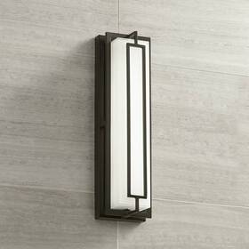 Lvd0011-m Possini Euro Design Belfonte Modern Outdoor Wall Light Fixture Bronze Dimmable Led 16 1/4 Inch Exterior