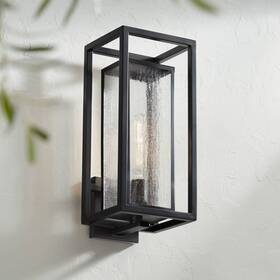 Lve1808-wl-m Possini Euro Design Amir 18 Inch High Black Outdoor Wall Light